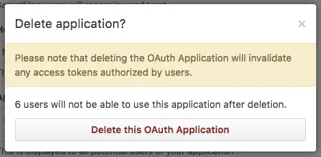GitHub 删除应用提示