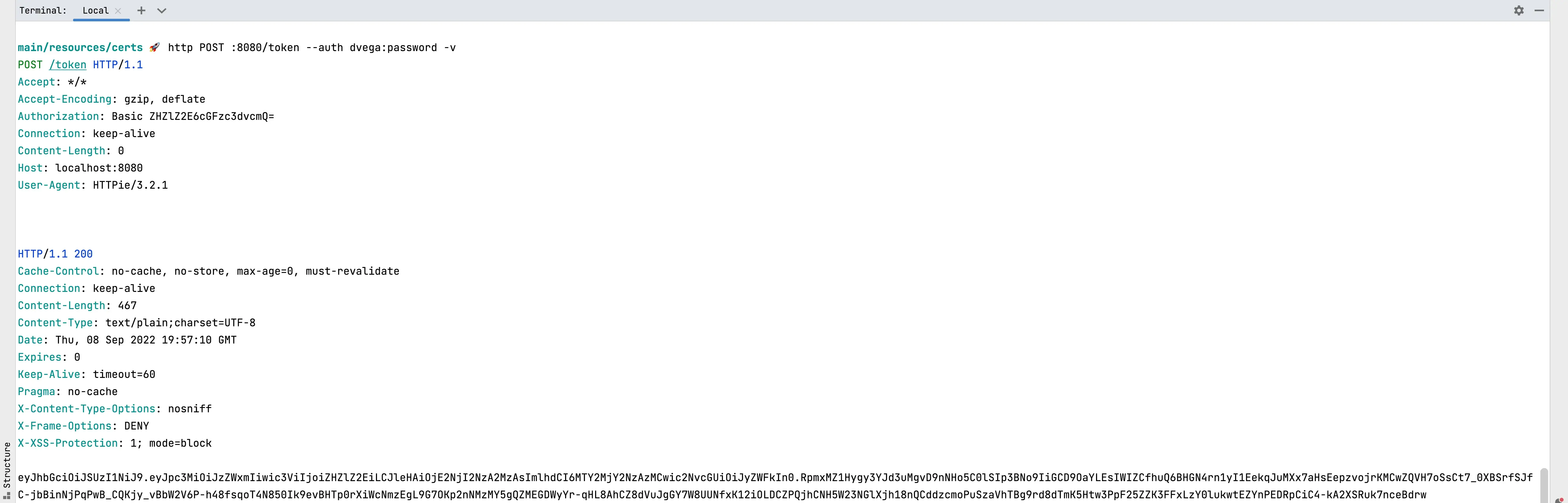 Httpie with Authorization